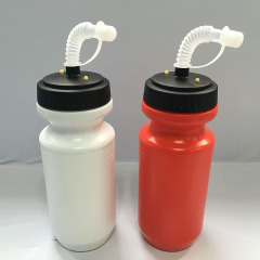 New plastic sports bottle with straw